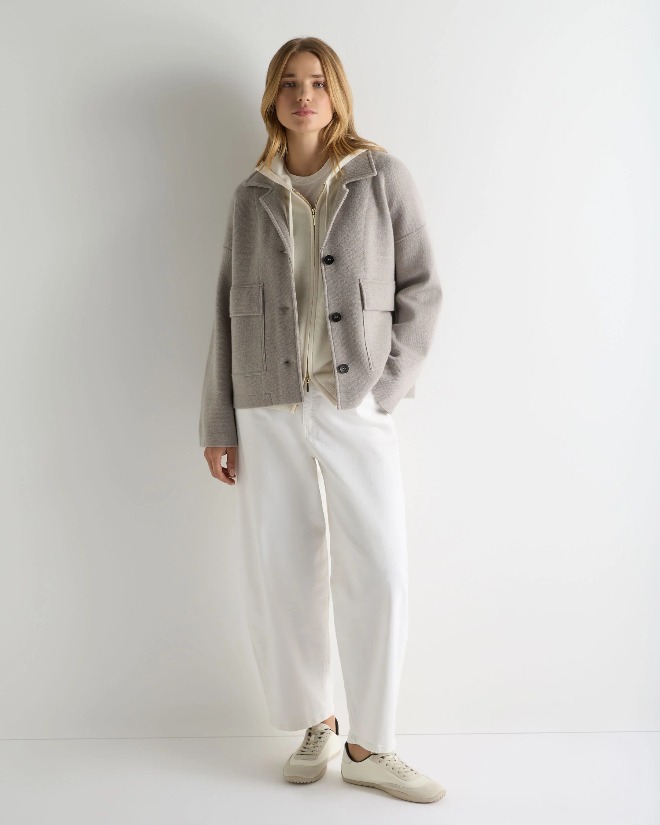 Women's Safari Milano Cashmere Jacket Oat Grey - Image 3