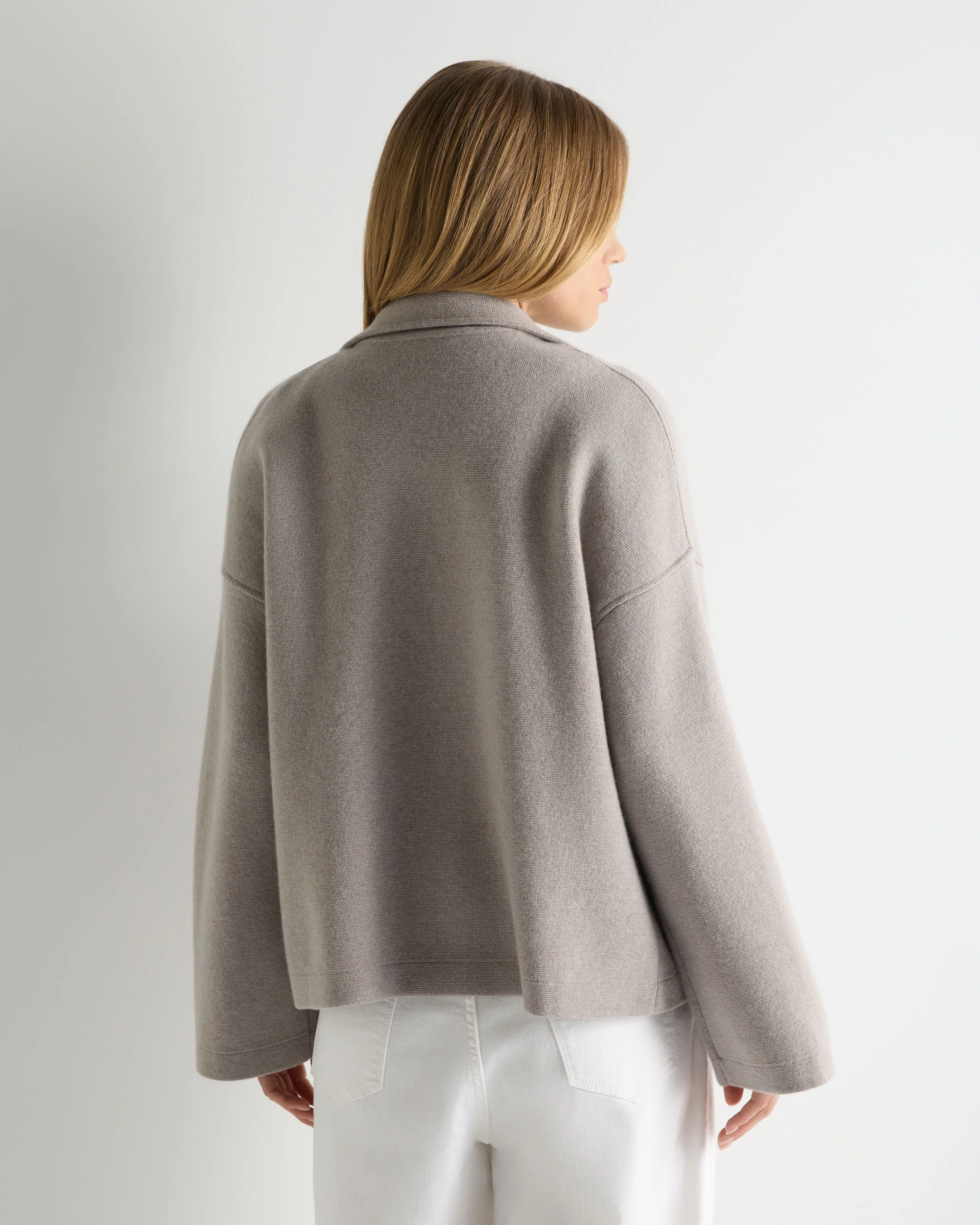 Women's Safari Milano Cashmere Jacket Oat Grey - Image 4