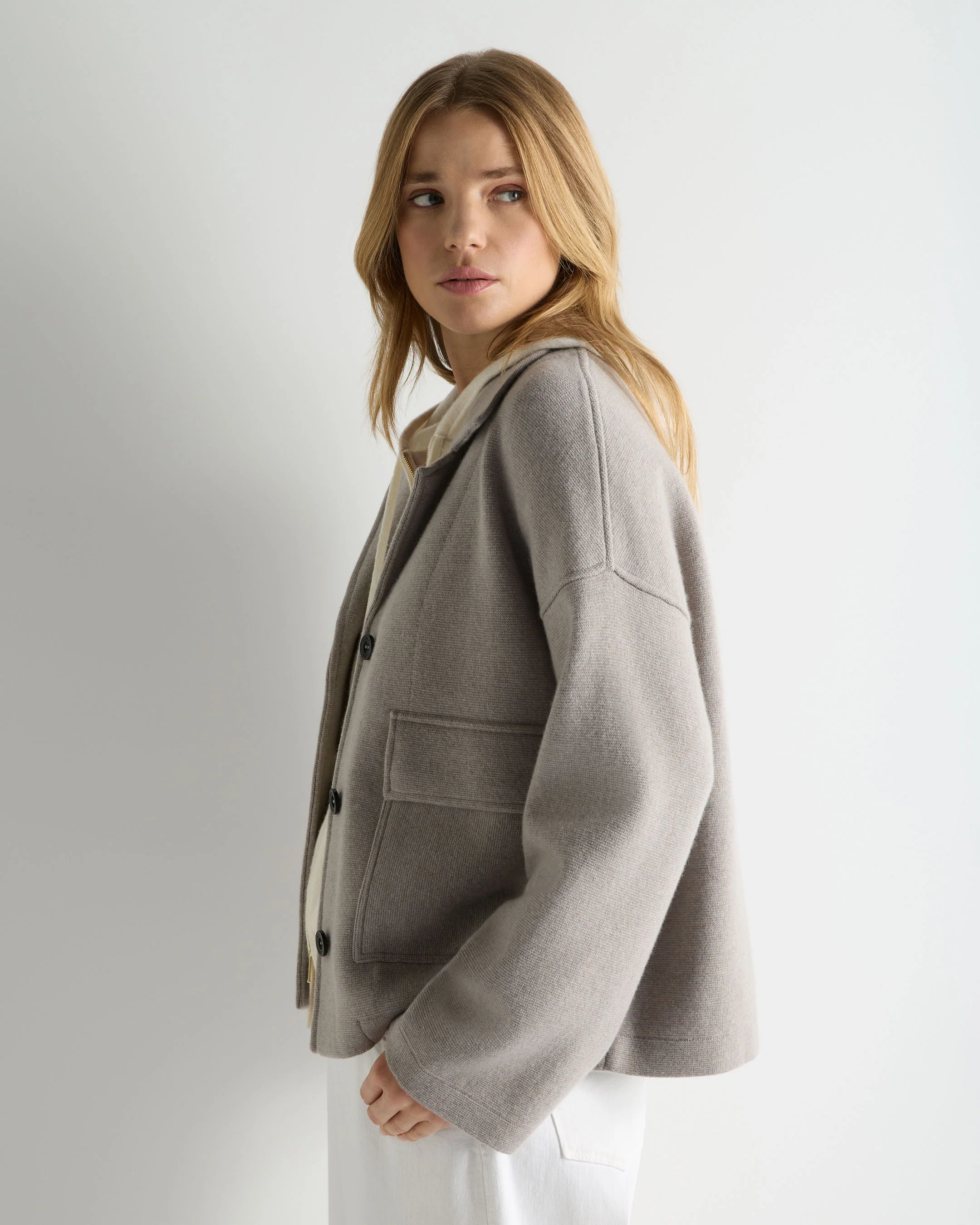 Women's Safari Milano Cashmere Jacket Oat Grey - Image 6