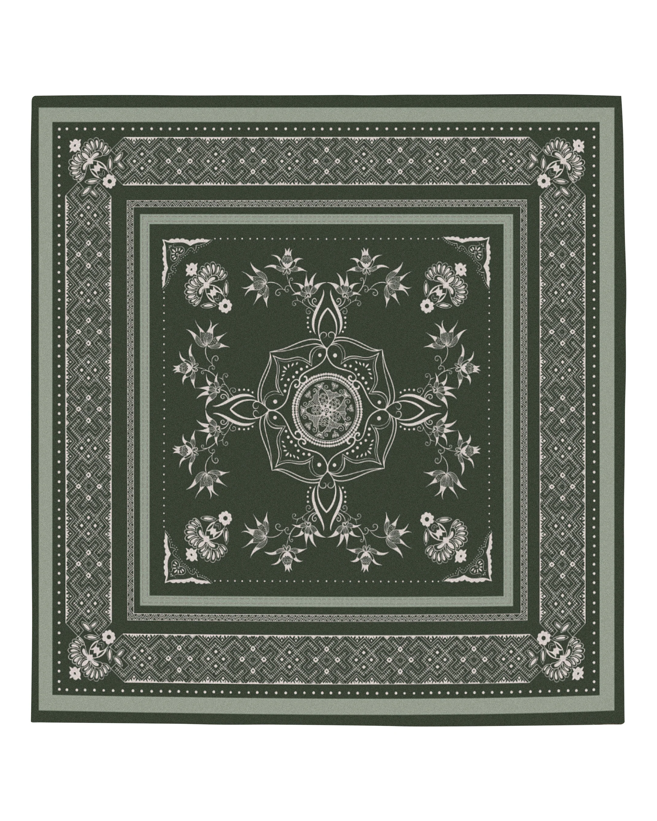 Women's Silk Twill Scarf Khaki Green