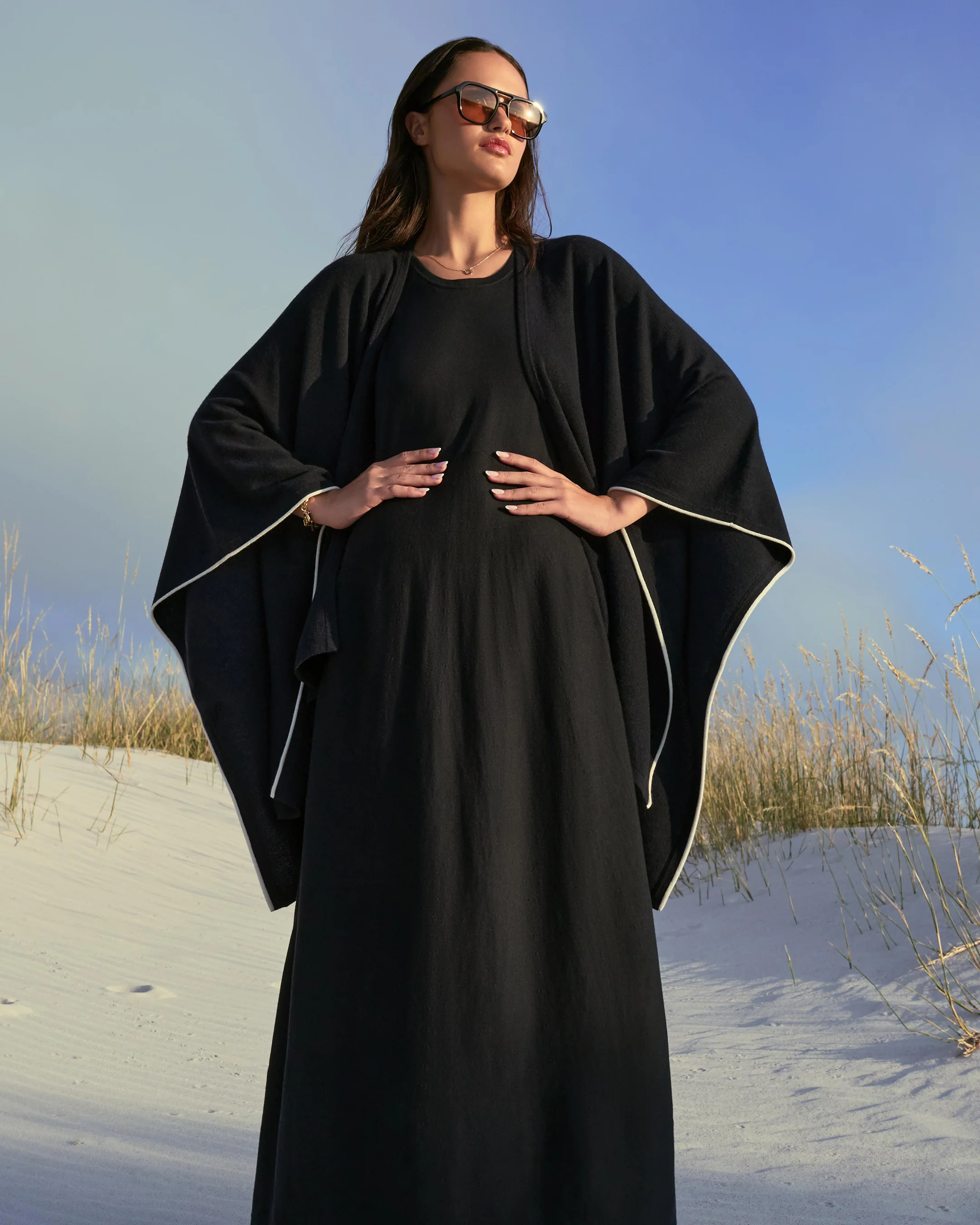 Women's Sleeveless Cotton Blend Maxi Dress Navy Blue - Image 10