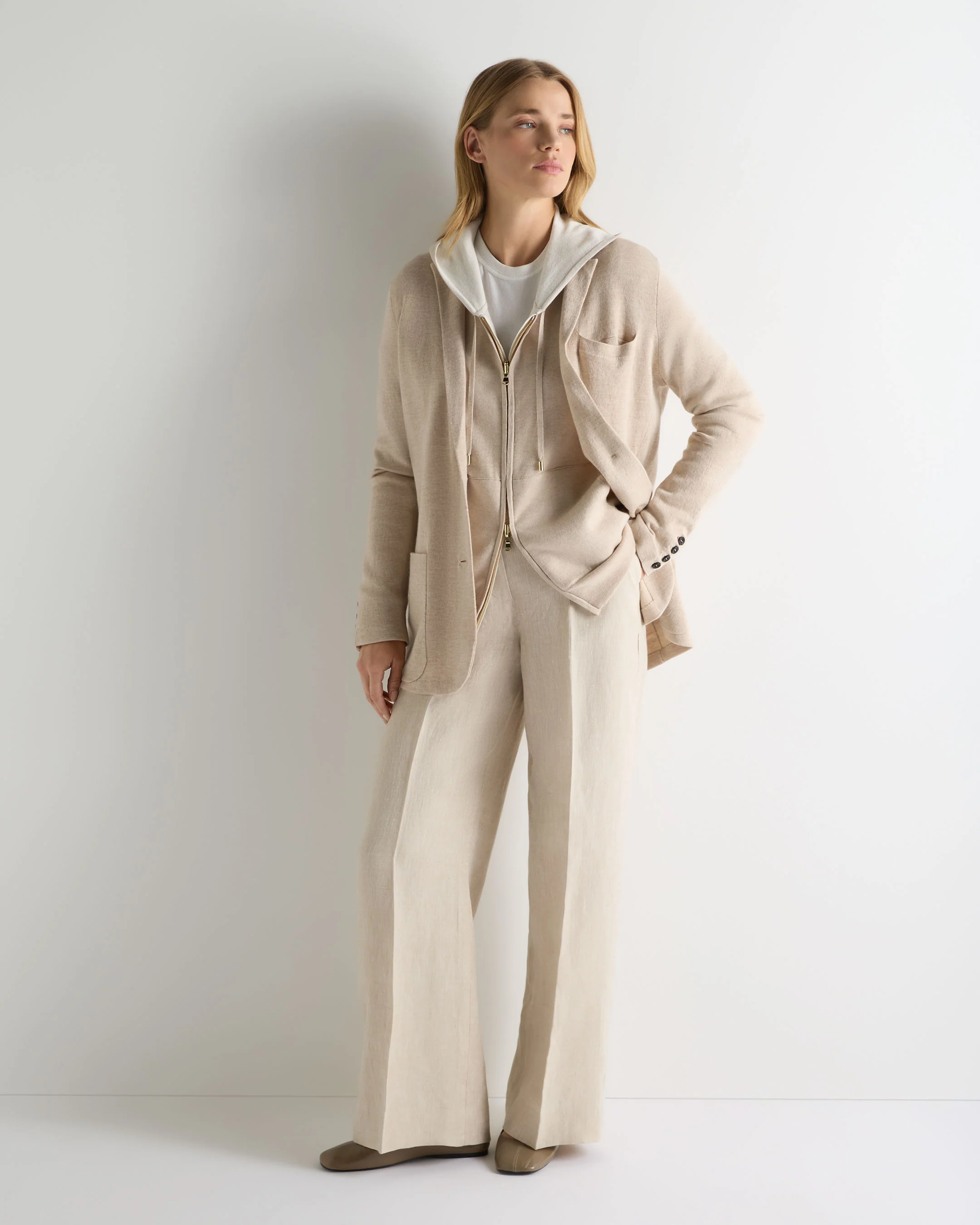 Women's Superfine Cashmere Silk Blazer Sandstone Brown - Image 3