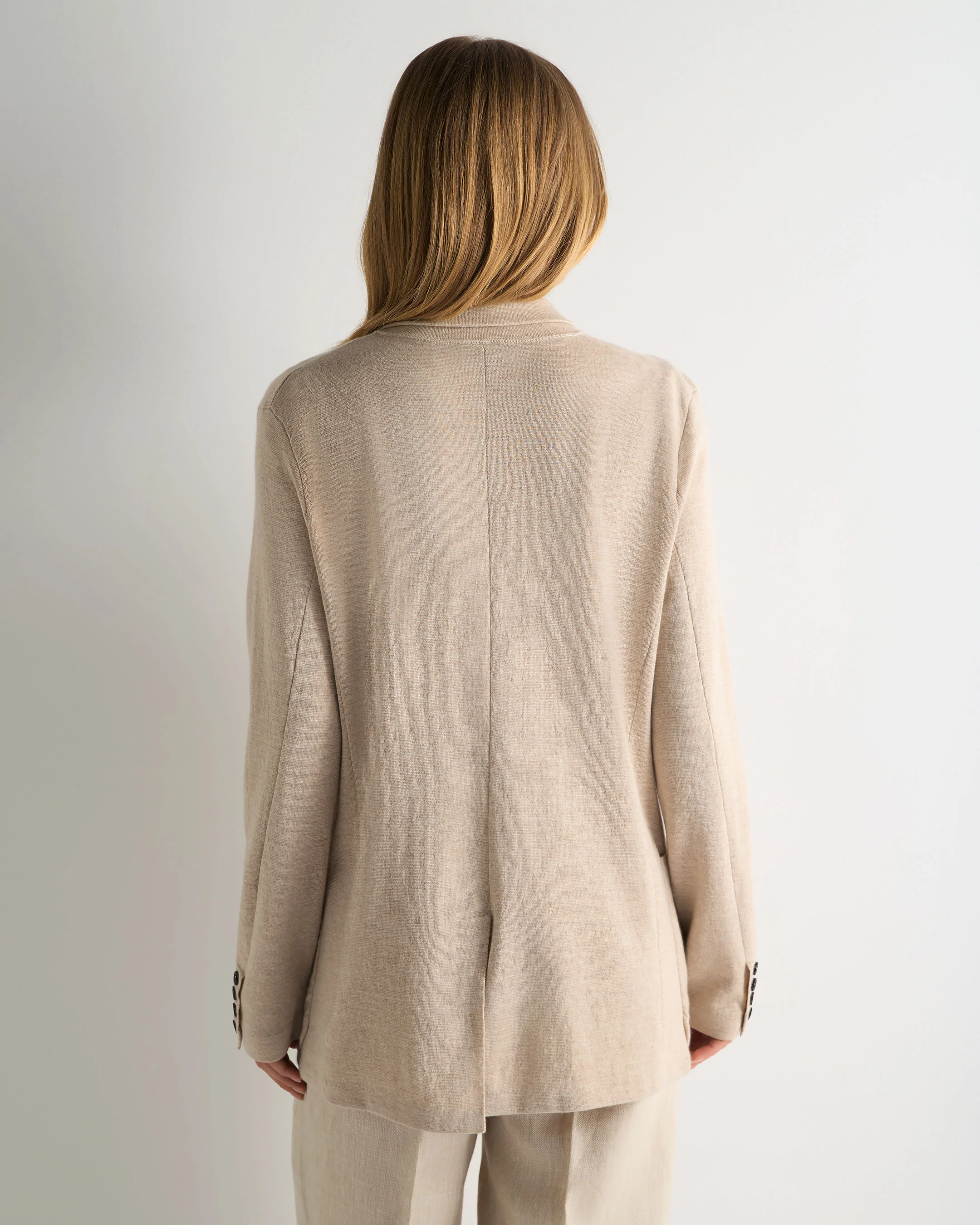 Women's Superfine Cashmere Silk Blazer Sandstone Brown - Image 4