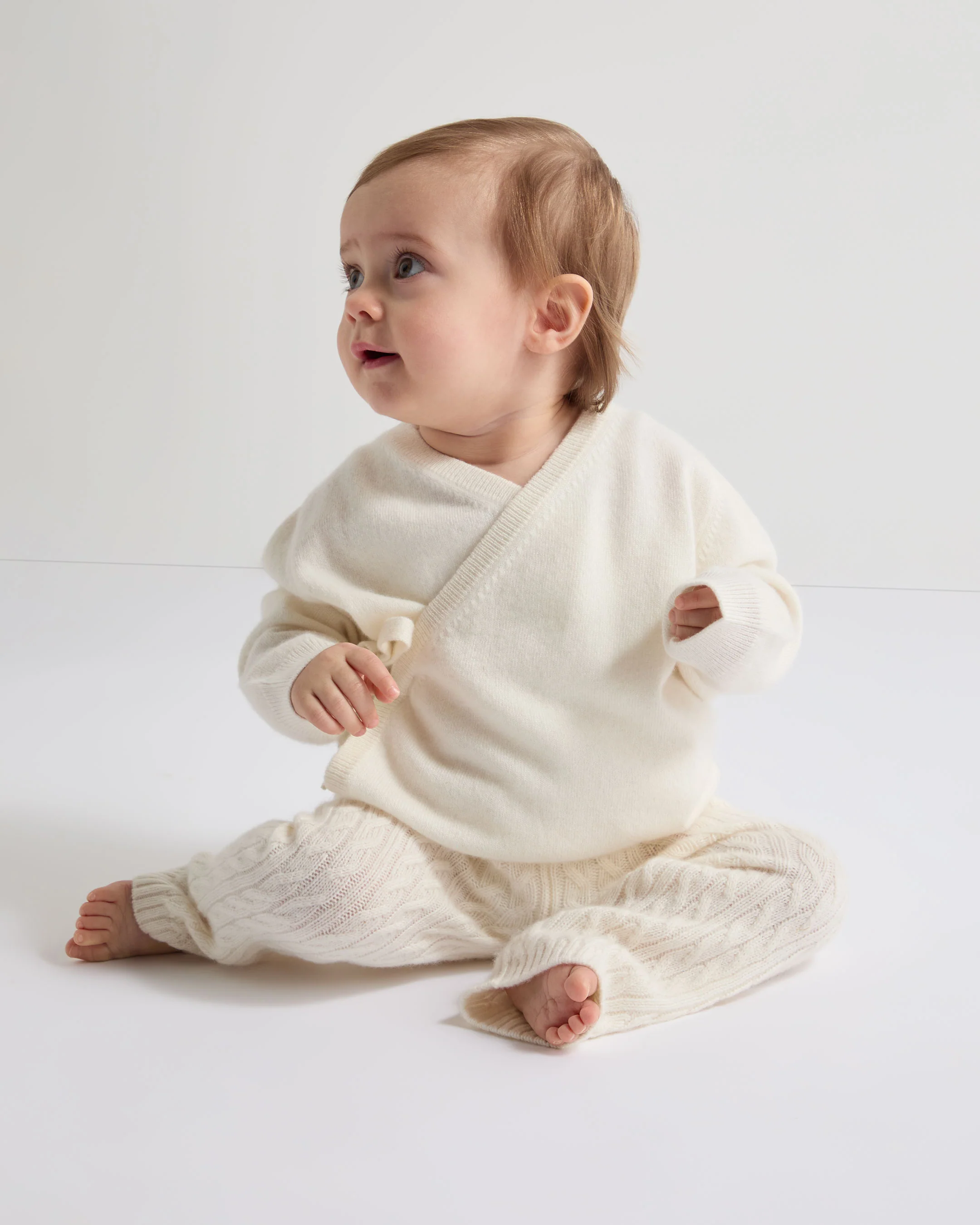 Wrap Cashmere Cardigan New Ivory White - Image 2